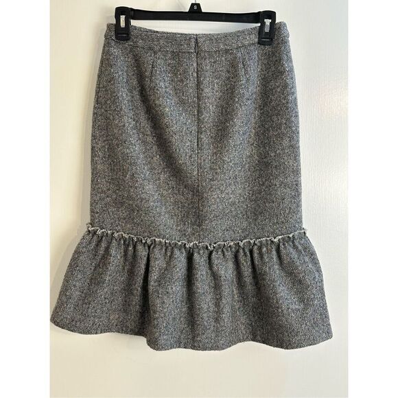 Halogen gray wool skirt with flounce size 4P - Picture 4 of 7